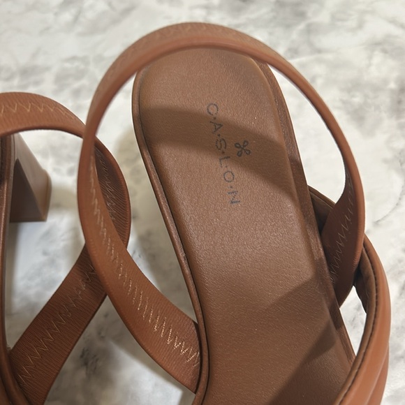 CASLON WOMENS CNLYNNYN LEATHER 3”HEEL SANDAL BROWN Sz 7.5 - Picture 3 of 8